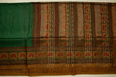 Bottle Green Semi Tussar Saree With Peacock and Floral Pattern - MIRASILKS Bottle Green Semi Tussar Saree With Peacock and Floral Pattern